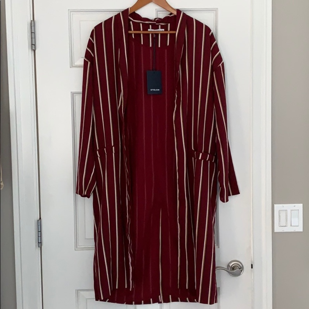 Striped maxi jacket